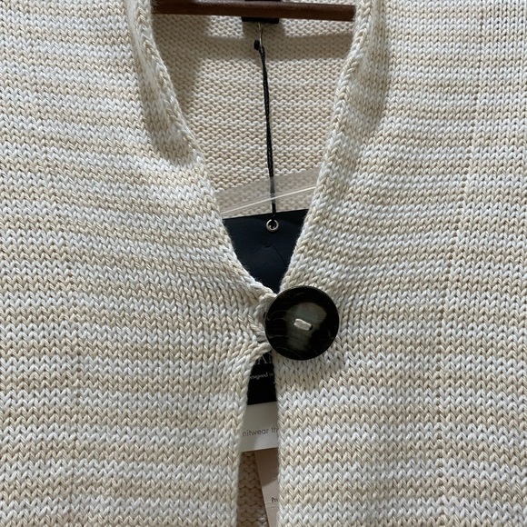 NWT Pure Handknit Ivory Classic Neutral Oatmeal Old Money Cardigan, M L - Picture 10 of 10
